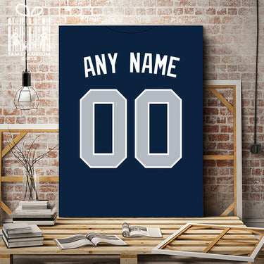 New York Jersey Custom Canvas Print Wall Art for Boy Girl Men Women Baseball Personalized Canvas Art